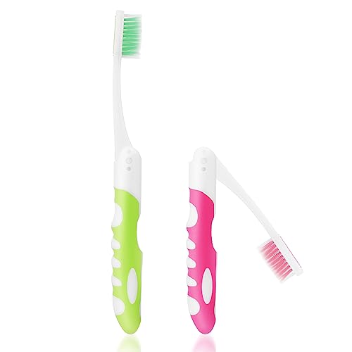 2Pcs Folding Travel Toothbrush
